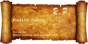 Radits Petra névjegykártya